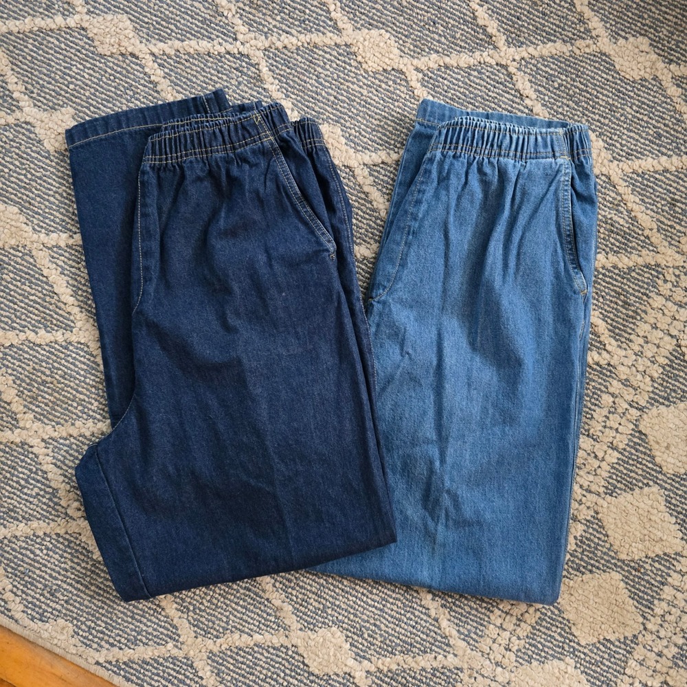 Cabin Creek Women's Pull On Denim Jeans Bundle Size 14 Average Elastic Waist